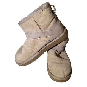 Ugg Brown Boot Marilu Double Diamond Swarovski Crystal Size 9 US